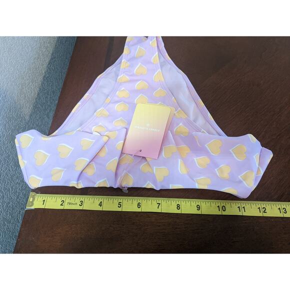 Stoney Clover Ruffle Bikini Bottom XS Pink Purple Orange Heart High Leg Swimsuit - Picture 10 of 14